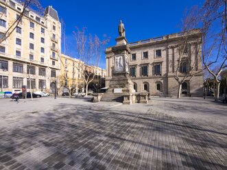 Spanien, Katalonien, Barcelona, Statue Antonio Lopez y Lopez, Placa de Antoni Lopez - AMF002064