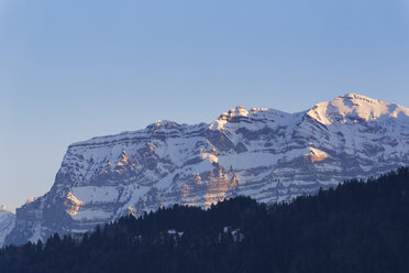 Austria, Vorarlberg, Bregenz Forest, Mountain Kanisfluh in evening light - SIEF005236