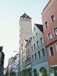 The Golden Tower, the tallest residential tower in Regensburg, Regensburg, Bavaria, Germany - MSF003584
