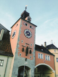 Brückenturm, Uhrenturm in Regensburg, Bayern, Deutschland - MSF003590