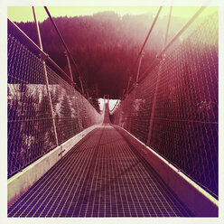 Suspension bridge in the Swiss Alps, Vaud, Switzerland - MSF003615