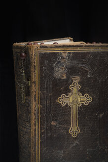 Antike Bibel mit Rosenkranz - CRF002595