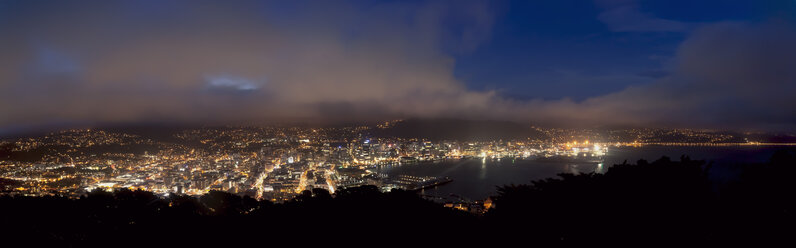 New Zealand, Wellington, Cityscape by night - WVF000590