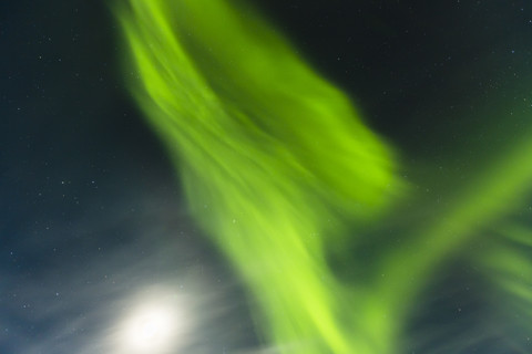 Aurora borealis in Finnland near Saariskalae stock photo