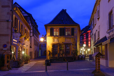 France, Alsace, Ribeauville, Grand Rue in the evening - LB000650