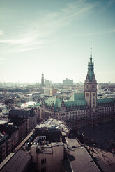 Germany, Hamburg, Cityscape from St. Petri church with town hall - KRP000419
