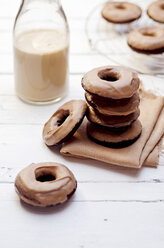 Chocolate donuts with coffee and napkin - CZF000148