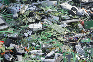 Pile of printed circuit boards at recycling yard - SGF000563