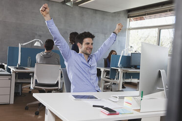 Portrait of successful man at his workplace in the office - RBF001650