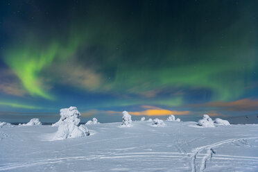 Scandinavia, Finland, Kittilae, Polar lights, Aurora borealis - SR000519