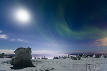 Scandinavia, Finland, Kittilae, Polar lights, Aurora borealis - SR000520