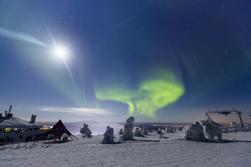 Skandinavien, Finnland, Kittilae, Polarlicht, Aurora borealis - SR000526
