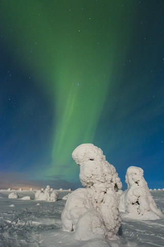 Skandinavien, Finnland, Kittilae, Polarlicht, Aurora borealis, lizenzfreies Stockfoto