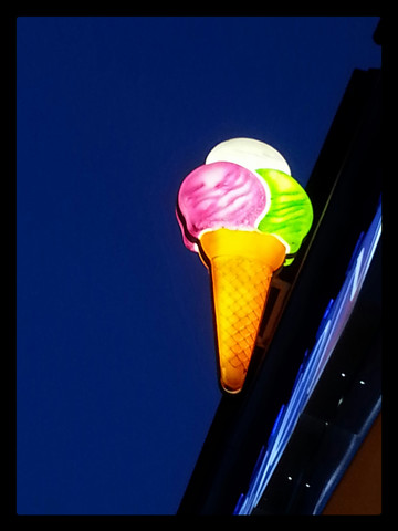 Ice cream cone sign, ice cream parlor, Germany stock photo