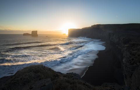 Iceland, Cliff near Dyrholaey stock photo