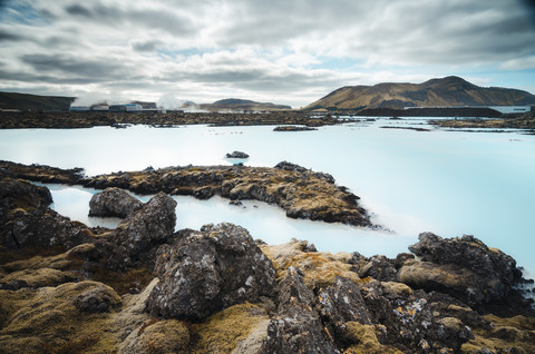 Iceland, Blue lagoon thermal spa stock photo