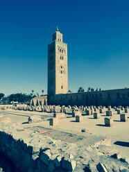 Marokko, Marrakesch-Tensift-El Haouz, Marrakesch, Koutoubia-Moschee, Minarett - AMF002187