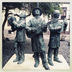 Drei Musiker in der Altstadt von Santa Cruz, Santa Cruz, La Palma, Kanarische Inseln, Spanien - SEF000660