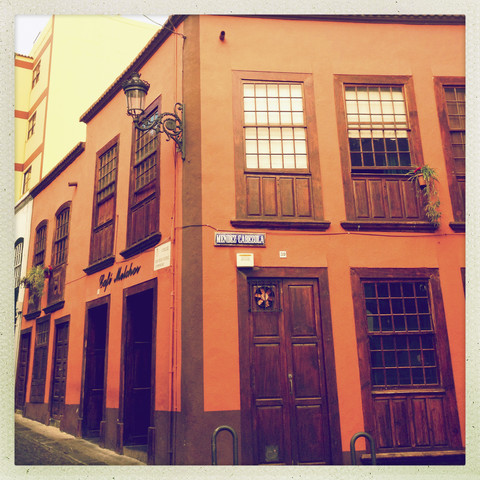 Hausfassade in Cruz de La Palma, Kanarische Inseln, Spanien, lizenzfreies Stockfoto