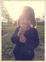 Germany, Baden-Wuerttemberg, girl with ice cream - LVF001087