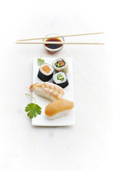 Variety of sushi on plate - KSWF001238