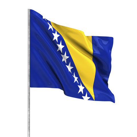 Illustration, Flagge von Bosnien und Herzegowina, lizenzfreies Stockfoto