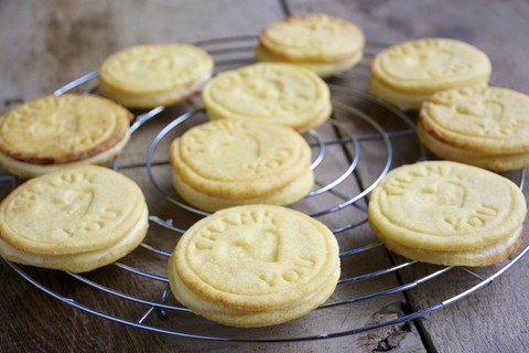 Zitronenplätzchen auf einem Kühlgestell, lizenzfreies Stockfoto