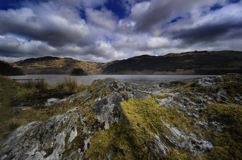 UK, Scotland, Landscape with cloudy sky stock photo