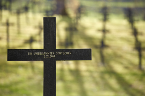 France, Alsace, Cross for a nameless German soldier, Military cemetery stock photo