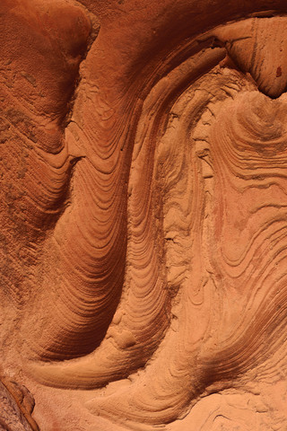 Algeria, Tassili n Ajjer, Sahara, wind erosion on soft sandstone layers stock photo