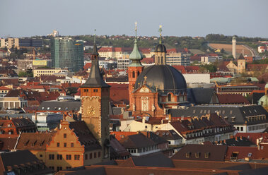 Germany, Bavaria, Wuerzburg, Old town in the evening - JTF000522