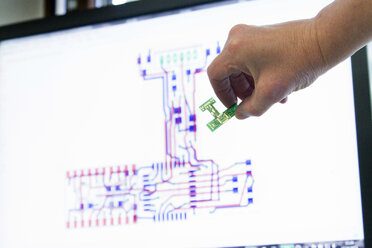 Germany, Hand holding electronic component - SGF000605