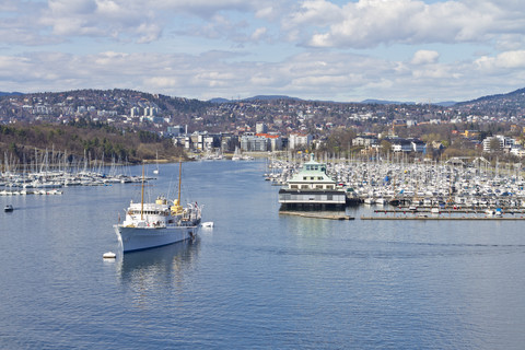 Skandinavien, Norwegen, Oslo, Stadtansicht und Hafen, lizenzfreies Stockfoto