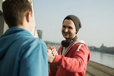 Two stylish friends outdoors - UUF000438