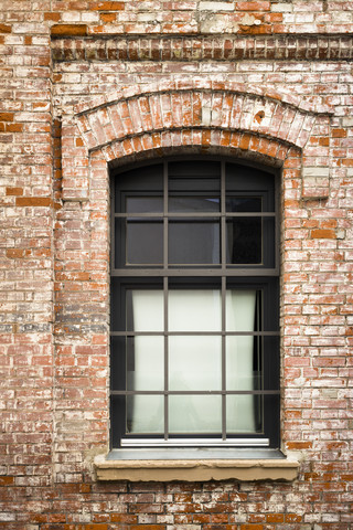 New window of an old factory stock photo