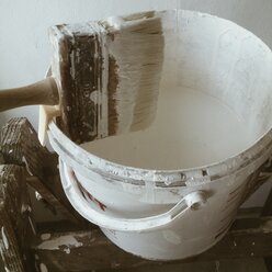 Painting with whitewash paint. - HAWF000156