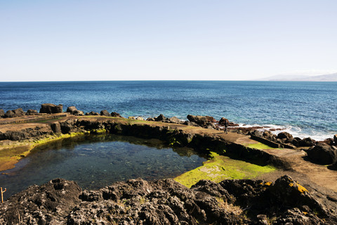 Portugal, Azores,Sao Miguel, Hot springs, Santo Antonio seawater pool stock photo