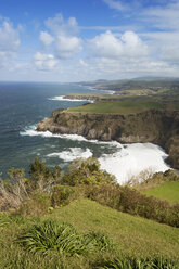 Portugal, Azores, Sao Miguel, Cliff line at Ferraria - ONF000517