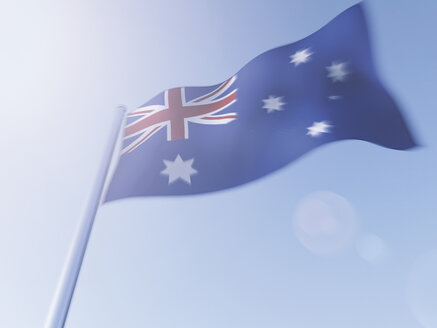 Australische Flagge, 3D-Rendering - UWF000090