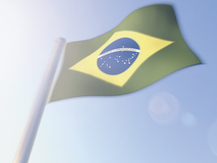 Flagge von Brasilien, 3D-Rendering - UWF000091