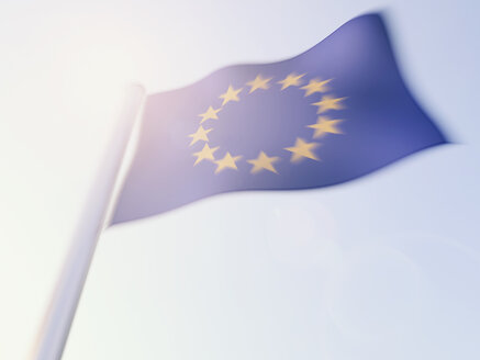 Flagge der Europäischen Union, 3D-Rendering - UWF000094