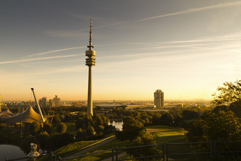 Germany, Munich, Olympic Tower in morning light - FCF000160