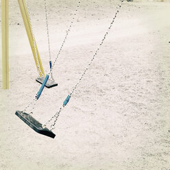 Two empty swing on a playground, La Palma, Spain - MSF003867