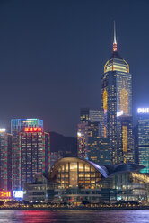 China, Hong Kong, downtown city centre by night - SH001260