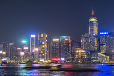 China, Hong Kong, downtown city centre by night - SH001262