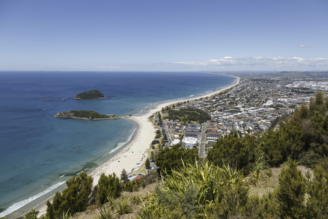 Neuseeland, Blick von oben auf Tauranga, lizenzfreies Stockfoto