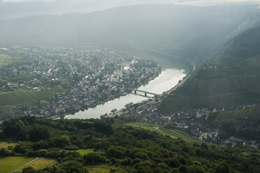 Germany, Rhineland-Palatinate, aerial view of Traben-Trarbach with Moselle River - PAF000640