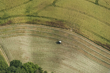 Deutschland, Rheinland-Pfalz, Eifel, Traktor auf Feld - PAF000636