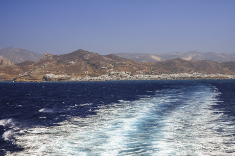 Griechenland, Kykladen, Insel, Naxos Stadt und Küste, lizenzfreies Stockfoto