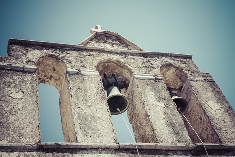 Greece, Cyclades, Naxos, Panagia Drosiani Church, Bell tower stock photo